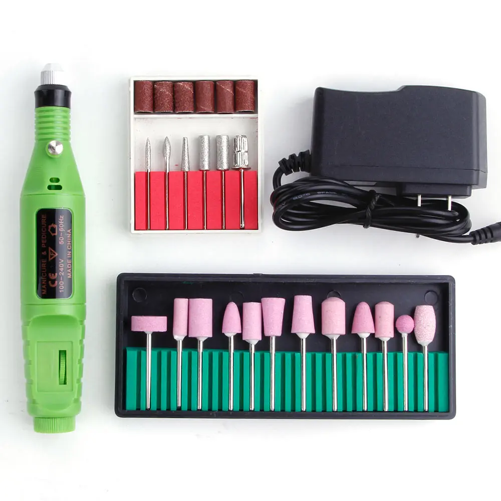 

1set Power Professional Electric Manicure Machine Ceramic Drill Bit Set Pen Pedicure Nail Art File Tools Rotary Burrs Cuticle