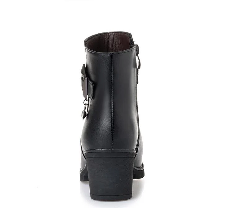 Taille Noir Laine Chaudes Épais Plate Alishinrey 35 Chaud Véritable Nouveau D'hiver 2018 Cuir En Bottes Neige 43 forme Femmes 4AfZq