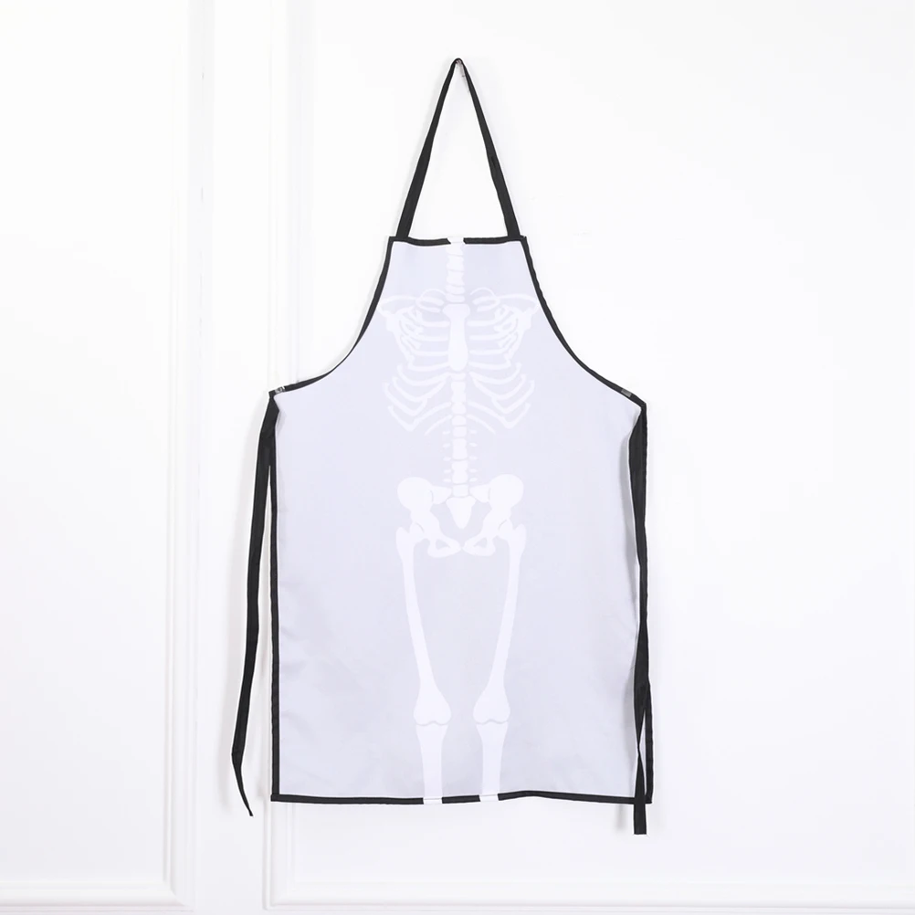 2pcs Halloween Adult Skeleton Printing Apron Funny Kitchen Aprons for Party 