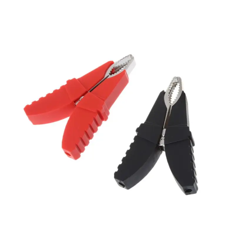 

2pcs Red Black Butterfly Type Insulated Alligator Clips Testing Clamps For Car Battery Clip Power Test Cables