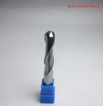 

for wood working 8mm*32mm*60mm tungsten Carbide Ball Nose End Mill CNC machine Engraving Cutting, Router bits, milling cutter
