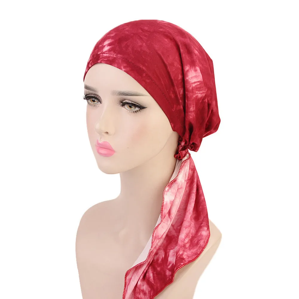 Women Turban Headband Ruffle Cancer Chemo Hair Hats Beanie Bandanas