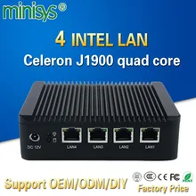 4 Lan port pfsense firewall barebone mini pc celeron J1900 embedded 3g 4g SIM slot nano