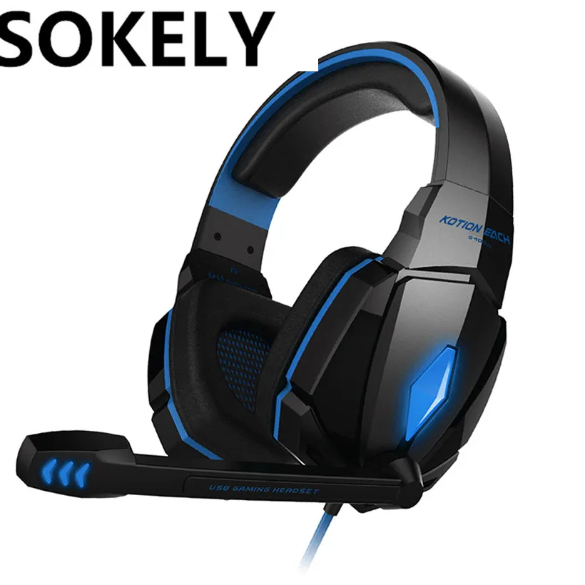 SOKELY G4000 Gaming Headset Stereo Headphones with Microphone LED Light Best casque for Computer PC Gamer Fone De Ouvido | Электроника