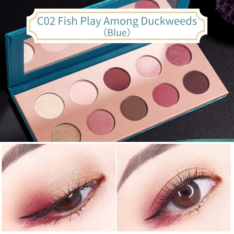 CATKIN Allure 10 цветов Тени для век C02 Fish Play Among Duckweeds(синий) матовый красный макияж пигментированные тени для век Палитра