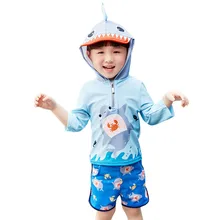 GI FOREVER/костюм из двух предметов для мальчиков Детский крутой купальный костюм с принтом акулы, новинка года, детский купальный костюм с длинными рукавами Maillot De bay