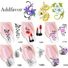 Addfavor, 2 шт, цветок, искусство ногтей, наклейка с цветком для ногтей, тату, ногти, украшения, маникюрные инструменты, передача воды
