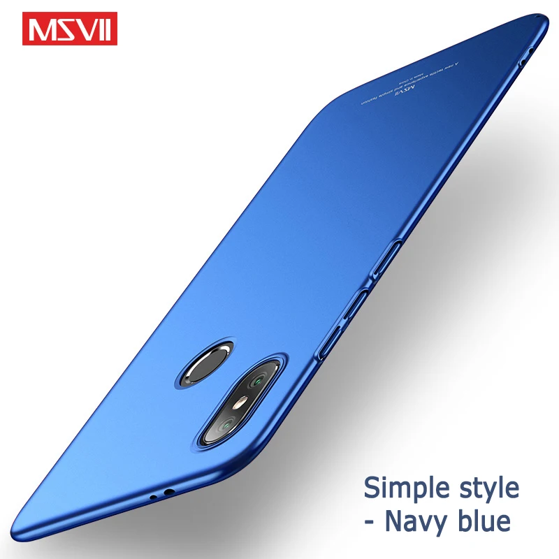 Xiaomi mi 8 Pro Чехол Msvii тонкий кожаный чехол для Xiaomi mi 8 Explorer Edition Чехол Жесткий PC Обложка Xio mi 8 Lite SE чехол s - Color: Simple Navy blue