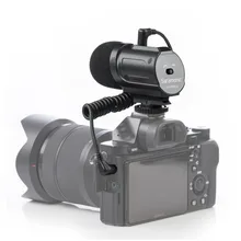  Saramonic SR-PMIC2 Mini Stereo Condenser Microphone with Integrated Shockmount, Low-Cut Filter& Battery-Free Operation for DSLR