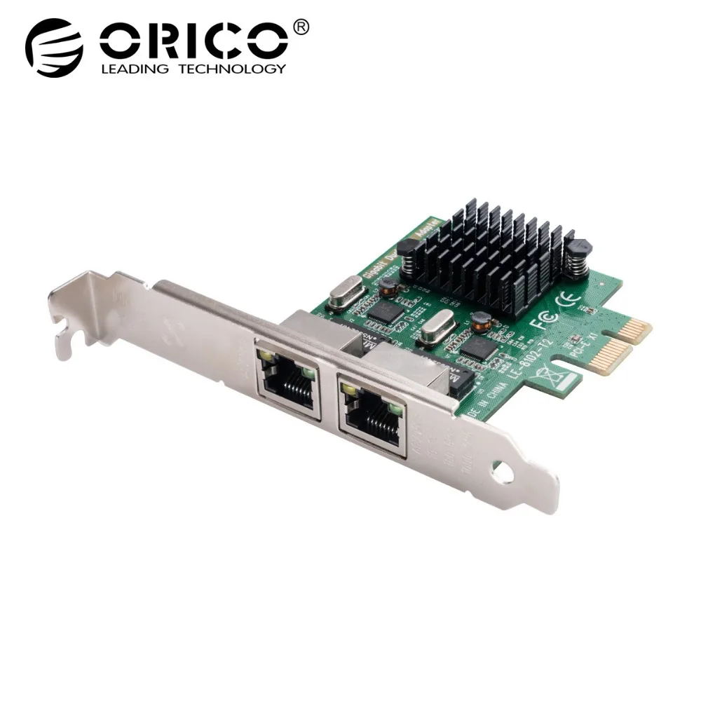 

ORICO High Quality Network Card PCIE Express Card 2 Port PCIE to Gigabit Network Adapter 10M/100M/1000M PCIE RJ45 Adapter For PC