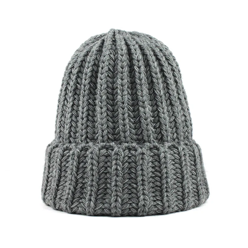 [FLB] вязаная шерстяная шапка с шариками, бини, Повседневная Уличная уличная плотная теплая шапка, Женская Осенняя зимняя, милая шапочка, шапка 17042 - Цвет: 02B Drak Gray