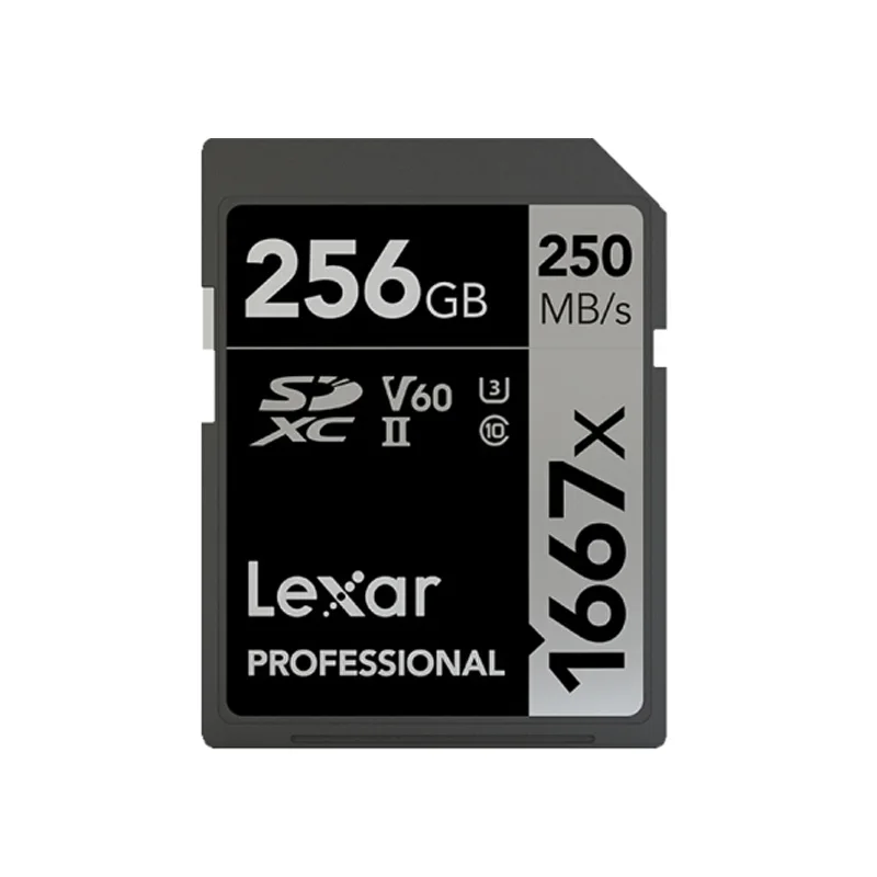 Lexar 256 Гб карта памяти 128 Гб SD карты V60 SDXC UHS-II Card 64 Гб U3 C10 флеш-карта для 3D 4K цифровой Камера читать Max 250 МБ/с - Емкость: 256 ГБ