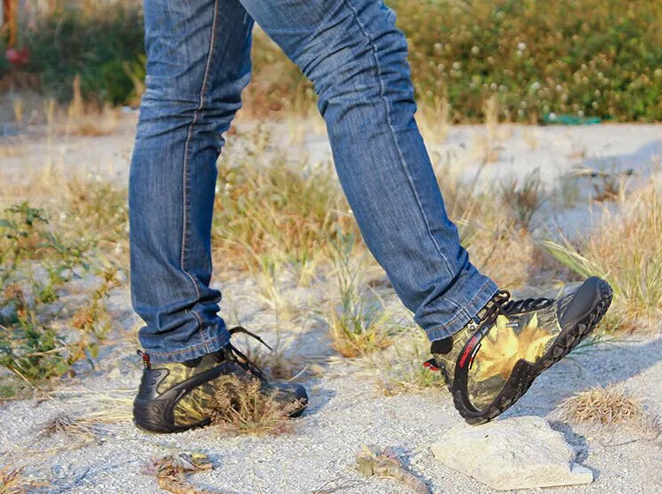 Мужские тактические камуфляжные водонепроницаемые парусиновые походные ботинки мужские противоскользящие износостойкие рыбацкие zapato альпинистские высокие ботинки большого размера