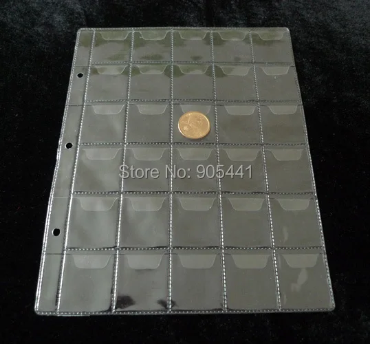 

38*34mm 10 Pcs Album Pages 30 Pockets Money Coin Note Currency Holder For Coin And Money Collection Free Shipping Wholesale