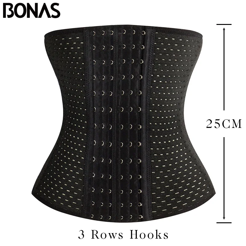 BONAS Body Shaper Slimming Women Breathable Corset Waist Trainer Belt Lady Postpartum Shapewear Shapewear Slim Solid Plus Size