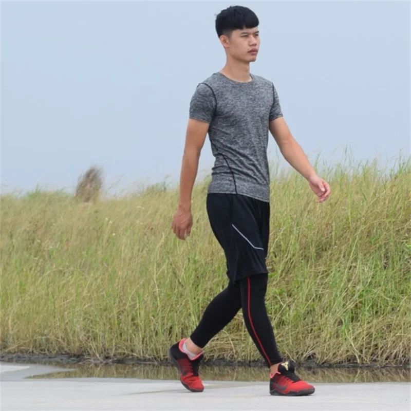 

A18398 Clothing For Men Compression Shirt Quick Dry Football Basketball Men Gym Clothing Hot Fitness Exercise T-shirts 6