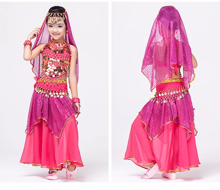 Восточные Танцевальные Костюмы; платье для детей; детские дешевые платья для девочек; индийская одежда для танца живота; распродажа; танец живота; 4 цвета