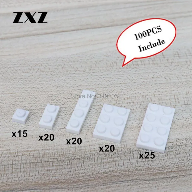 100pcs Kids Learning Toys Plastic Building Blocks Mix Plate 1 X 1 1 x 2 1 x 4 2 x 3 2 x 4 Mix Models Bulk for Sales 4