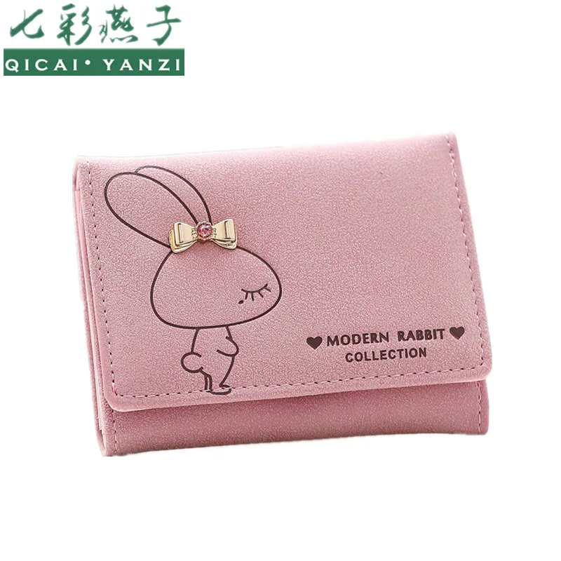 QICAI.YANZI Hasp Carteira Girls Cute Rabbit Bowkno...