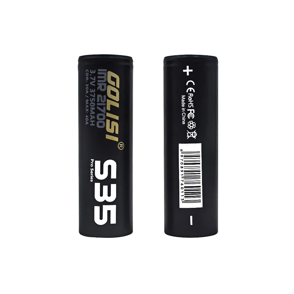 2шт GOLISI S35 IMR 21700 3750mah 3,7 V CDR 30A MAX 40A Высокая дренажная E-CIG аккумуляторная батарея для VAPE фонарик налобный фонарь Игрушка