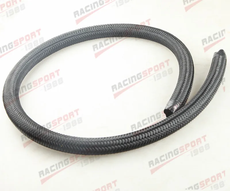 

Black Nylon Cover Braided 1500 PSI 6AN AN6 Oil Fuel Gas Line Hose Foot