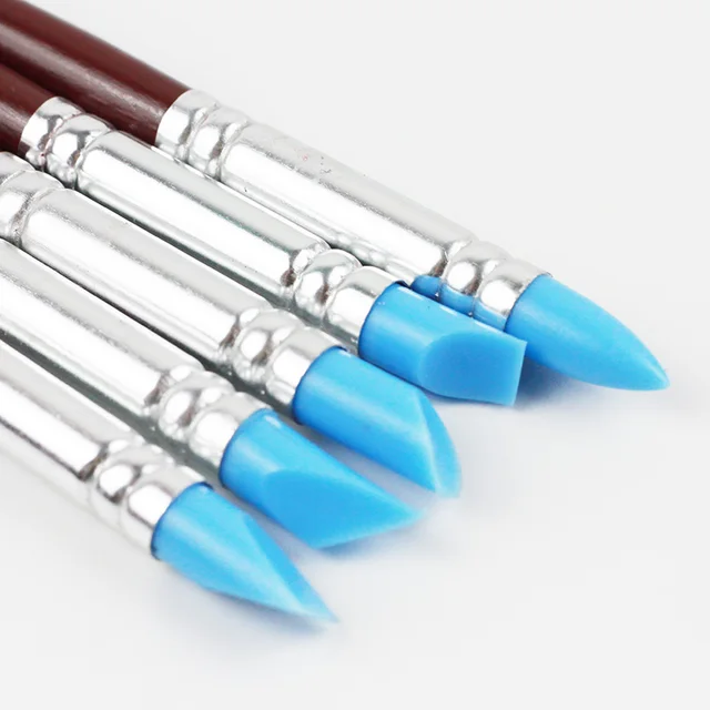 5 Pcs/Set Artist Paint Brush Set Professional Silicone Rubber Tip Paint