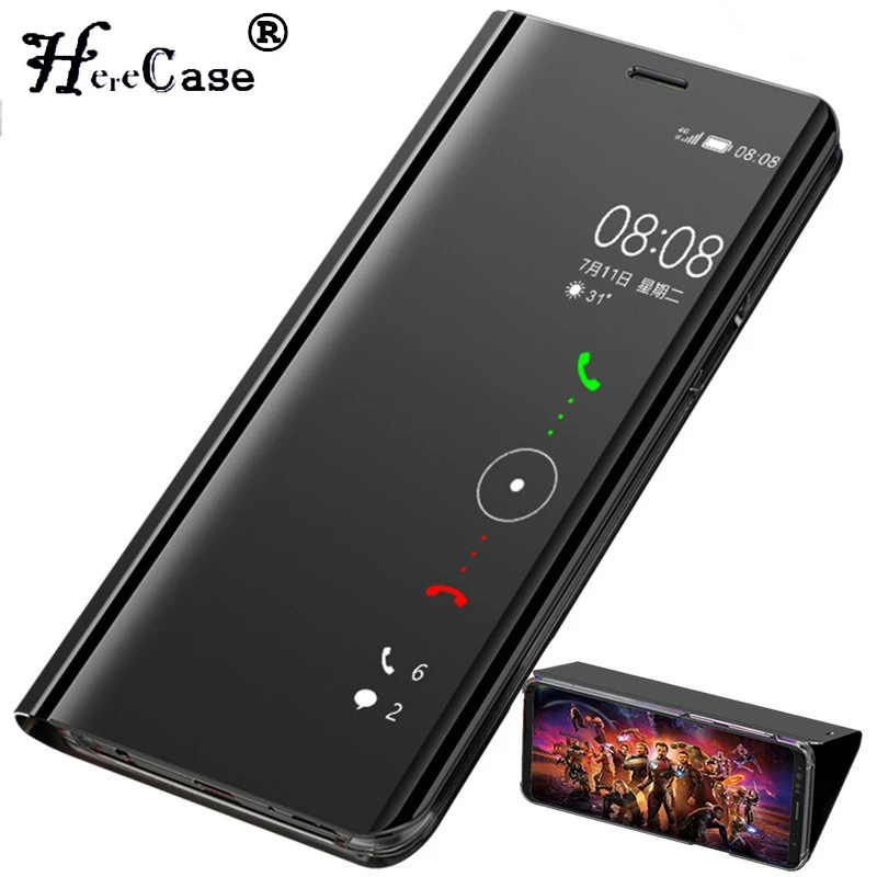 Зеркальный умный флип чехол для Samsung Galaxy Note 9 8 S9 S8 PLUS кожаный телефона S7 S6 Edge S10