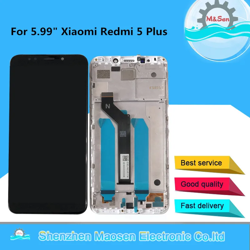 M& Sen для 5,9" Xiaomi Redmi 5 Plus ЖК-дисплей сенсорный дигитайзер Рамка для Redmi 5 Plus ЖК-дисплей сенсорный экран