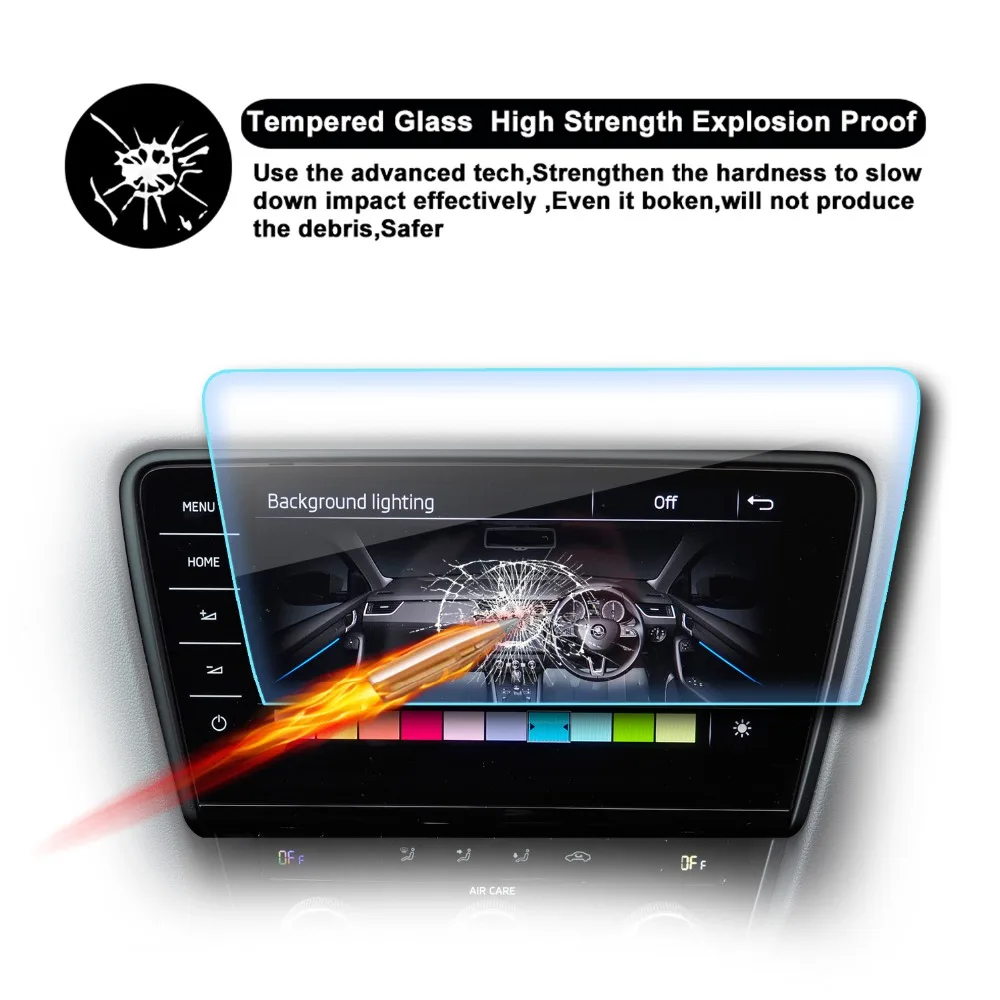 RUIYA Car Screen Protector For Octavia Columbus 9.2 Inch 2018 2019 GPS Navigation Center Touch Display Auto Interior Accessories