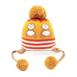 Детская шапка милый пингвин новорожденный шляпа Детские красочные детские зимние вязать Детские Hat новых