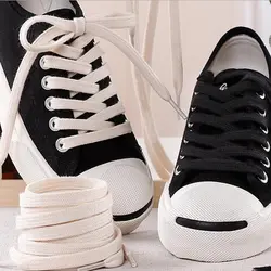 1 пара хлопчатобумажные плоские шнурки для обуви парусиновые Доступные длина двухслойные шнурки для обуви унисекс спортивные уличные