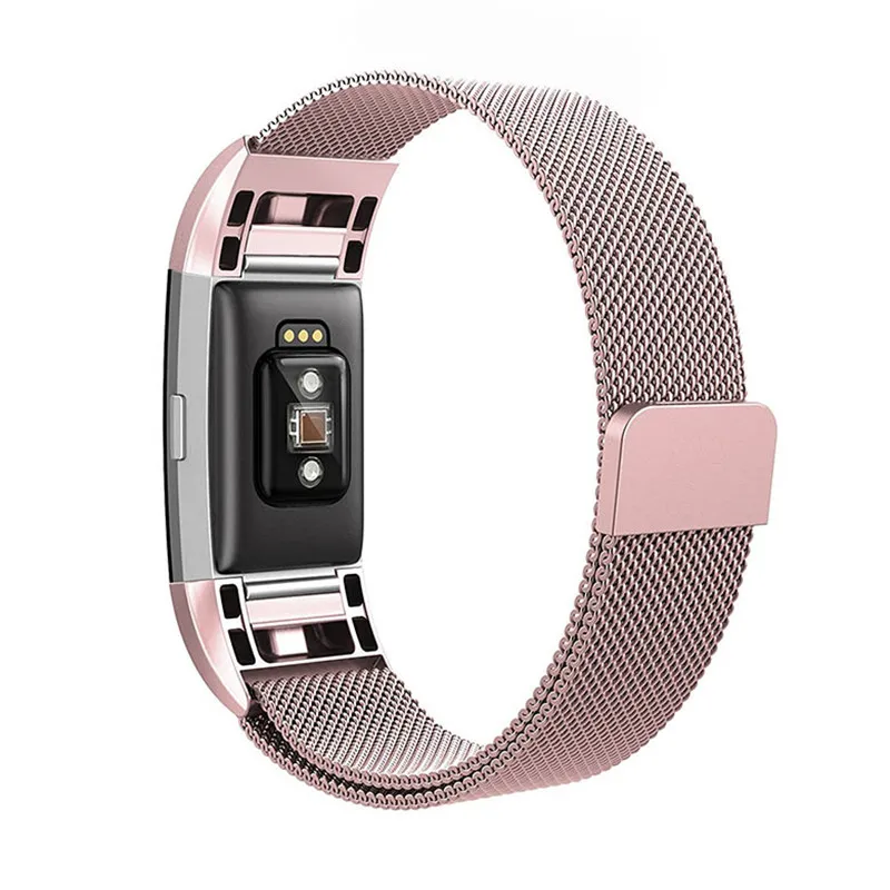 Нержавеющая сталь Магнитная Milanese Loop Band для Fitbit заряда 2 Замена Quick Release браслет ремешок для зарядки 2 ремешок