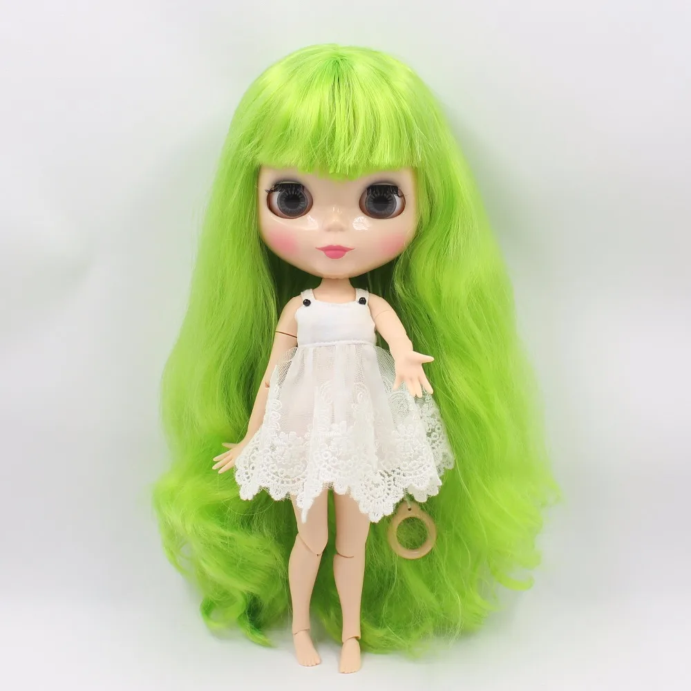 Neo Blythe Doll with Green Hair, Natural Skin, Shiny Cute Face & Custom Jointed Body 2