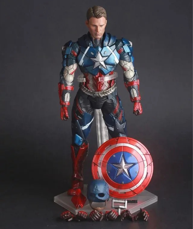 

Free Shipping 10" The Avengers Captain America Civil War CT Ver. Boxed 25cm PVC Action Figure Collection Model Doll Toy Gift