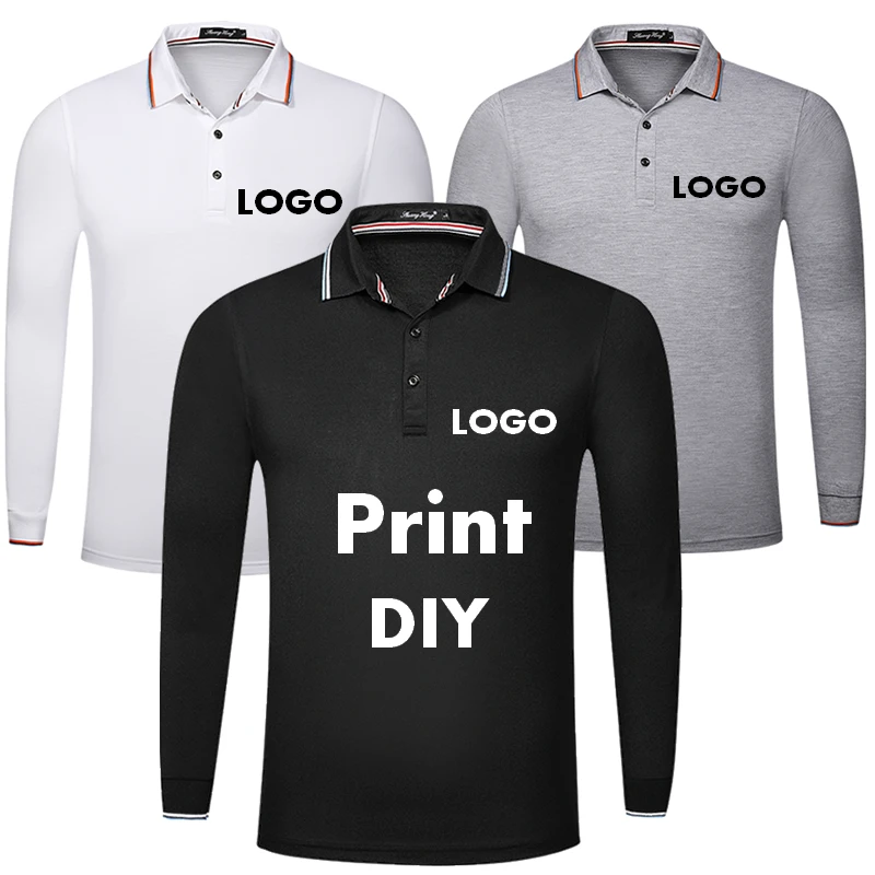 

NENTORI Custom Team Polo Shirt Logo Long Sleeve Polos Brands Design Group Work Printing Tommis DIY eden park Cotton 2019 Clothes