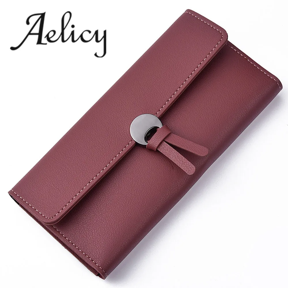 Aelicy, роскошная сумка-клатч для досуга, Длинный кошелек, модный дизайн, кошелек, однотонные стандартные кошельки, Portefeuille Femme Carteira Feminina