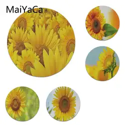 MaiYaCa растений подсолнечника DIY Дизайн узор игры Lockedge коврик Размеры для 22X22 см круглый игровые коврики
