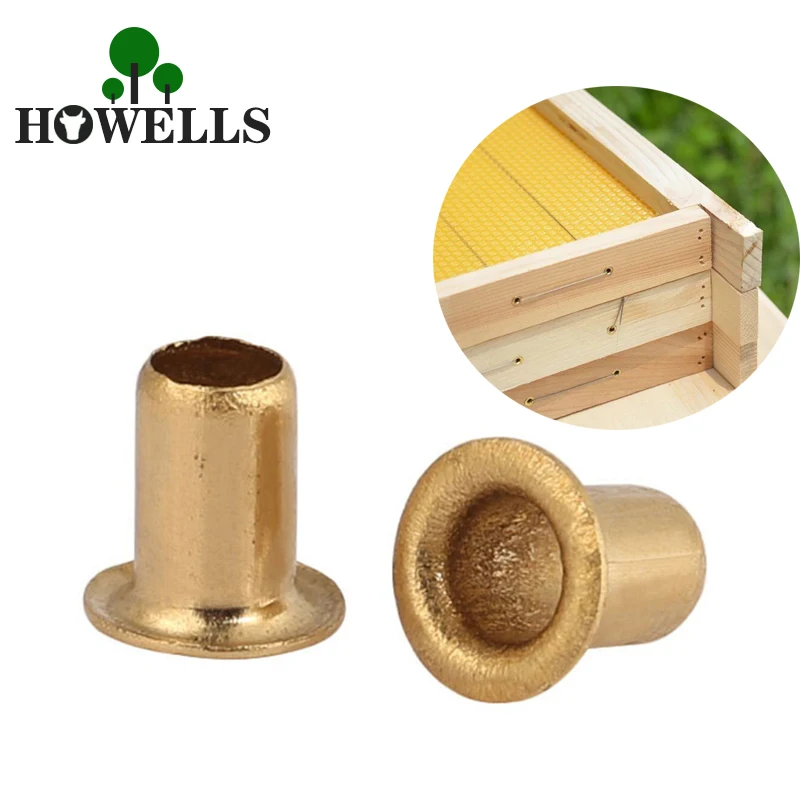 

howells 500 Pcs Italian Bee Beehive Nest Box Threading Hole Nest Box Nest Foundation Copper Eye Beekeeping Tools