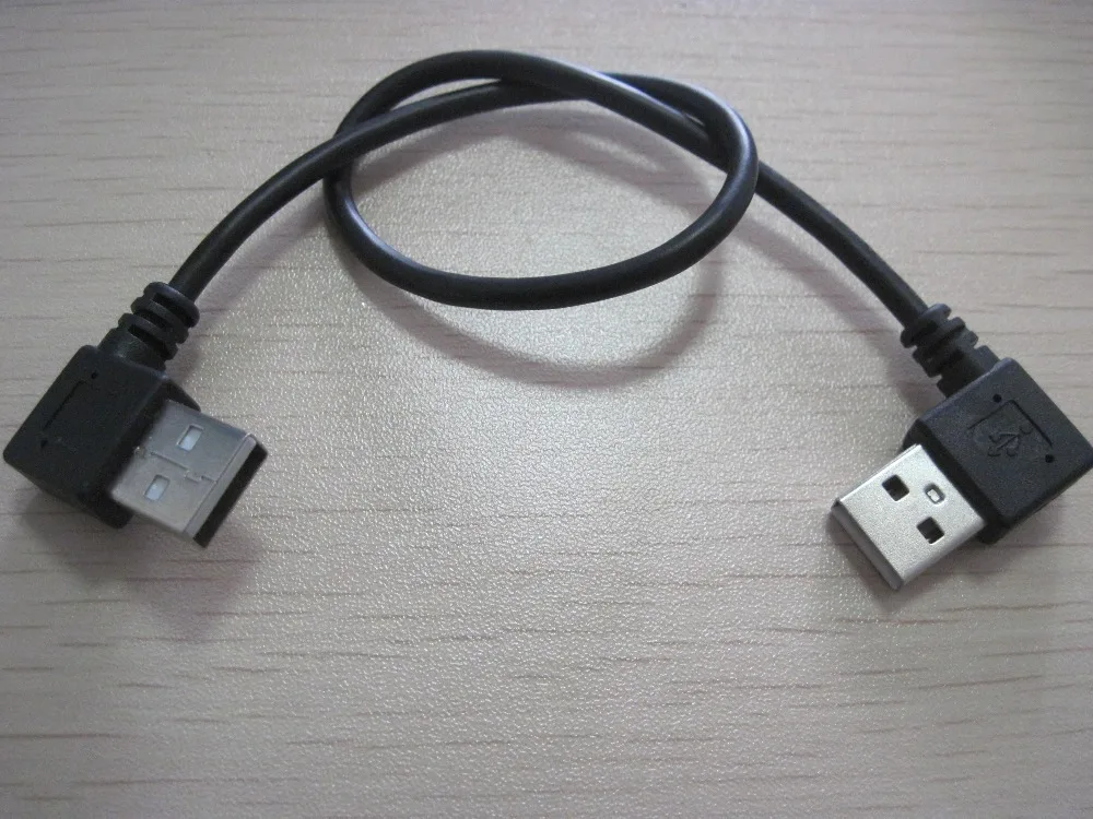 

10pcs/lot---New 0.25M 90 Degree Dual Right Angle USB 2.0 Type A Male to Male M/M Extension Power Charge Data Sync Cable