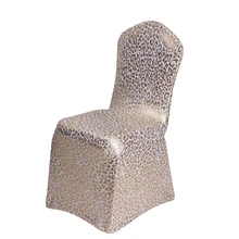 1 шт. бронзовые леопардовые эластичные чехлы на кресла из спандекса с золотым принтом чехлы на стулья для свадьбы, банкета, вечерние, рождественские чехлы на сиденья