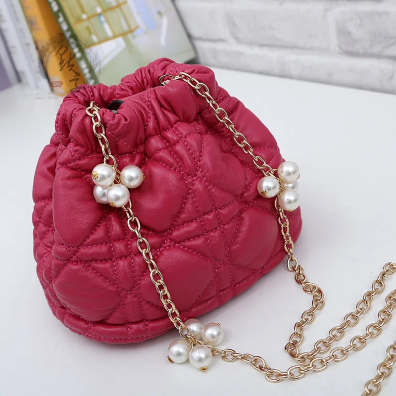 80-100-120cm Length All-match Metal Chain Bag Belt Women Messenger Bag Pearl Ball Chain Strap Replacement Belt for Girls Bag 80-100-120cm Length All-match Metal Chain Bag Belt Women Messenger Bag Pearl Ball Chain Strap Replacement Belt for Girls Bag