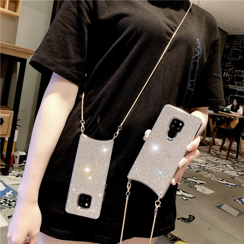 

Diamond Case for Samsung S10 Plating Phone Case Strap Crossbody Long Chain for Samsung Galaxy S10 Plus Luxury Back Cover Coque