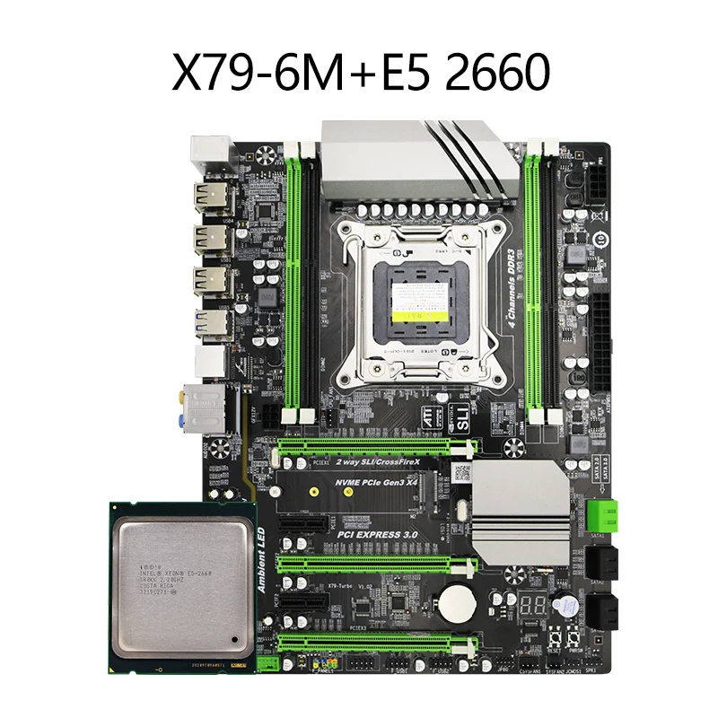 Материнская плата Ongy X79 6 M E5 2660 cpu LGA 2011 DDR3 i7 32 GB ATX SATA3.0 X79-6M основная плата PCI-E NVME M.2 процессор 32G ddr 3