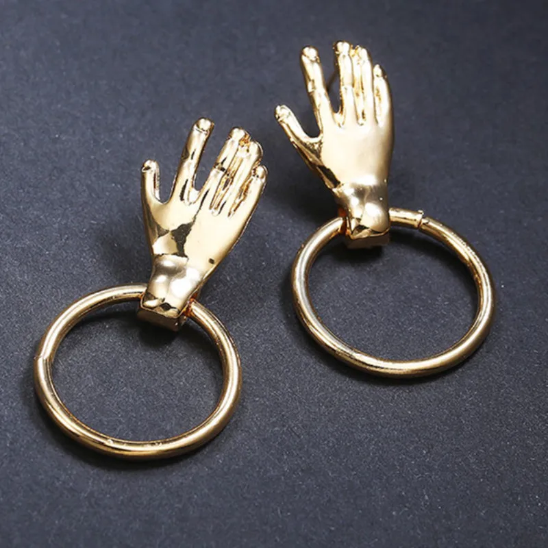 

New fashion Gold palm Circle Ring Earring for women jewelry gift