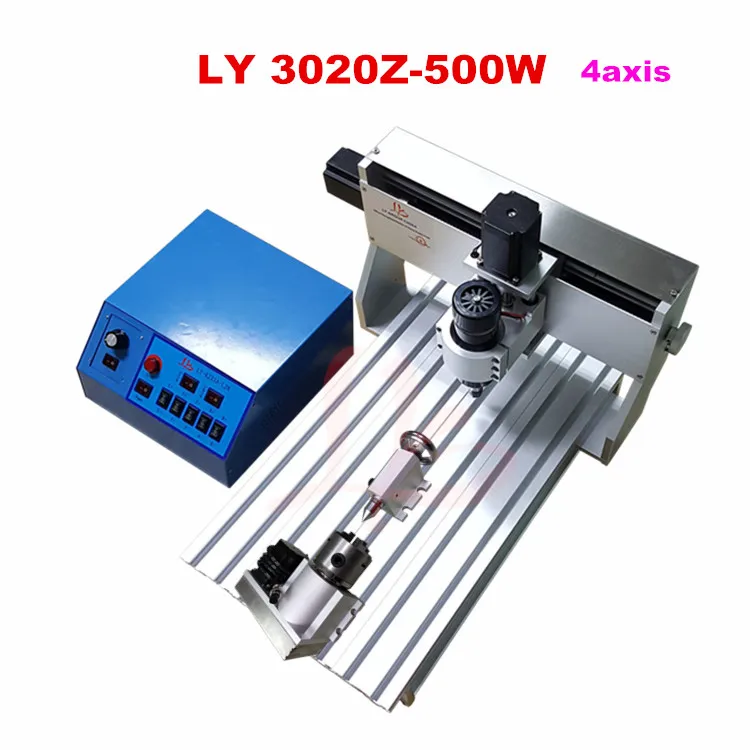 

500W Spindle CNC router 3020 4 axis 3d cnc woodworking engraver free ship