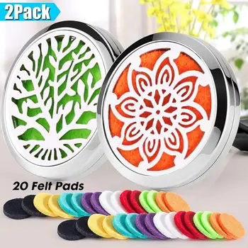 

New Style 2PCS Car Diffusers Aromatherapy Essential Oil Diffuser Vent Clip-Cloud Tree Of Life Stainless Steel Locket