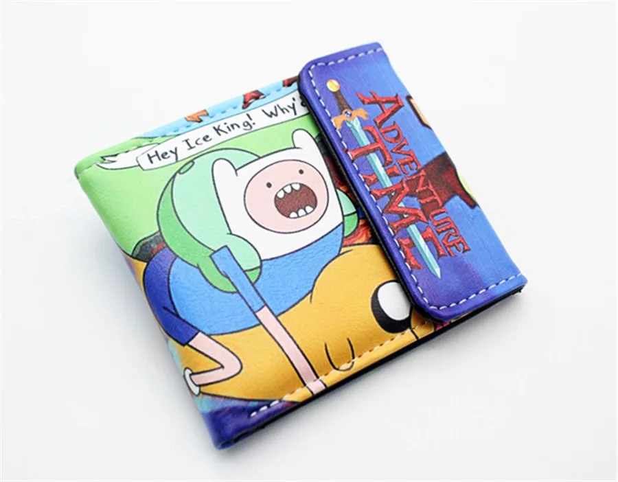 Adventure Time with Finn and Jake BMO Pu короткий бумажник держатель для карт слоя кошелек кожаный мальчиков Для мужчин печати кошельки на кнопке