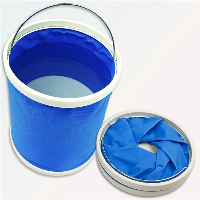 Car Style 9L Portable folding Car Wash Buckets27.524cm Folding Car Wash PailVehicle Telescopic Barrel Outdoor Fishing Buckets