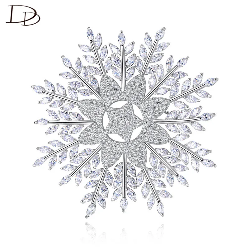 

DODO Luxurious Snowflake Brooches For Women Office Ladies Jewelry Full AAA Zircon Big Size Brooch Good Smooth Plating Gift 20E01