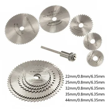 

6pcs/Set HSS Mini Circular Saw Blade Woodworking Cutting Discs Drill For Rotary Tools Metal Cutter Power Tool Mandrel Set